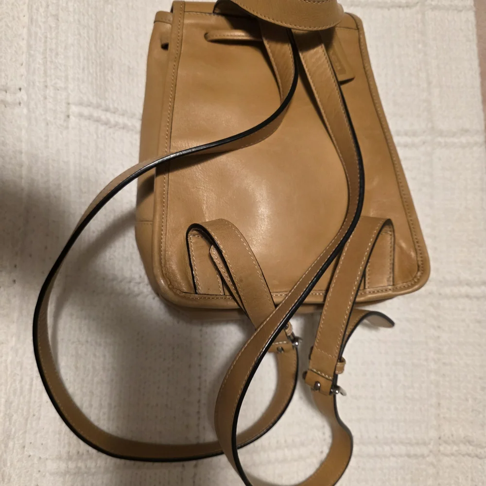 Coach Tan Leather Backpack - Picture 3 of 13